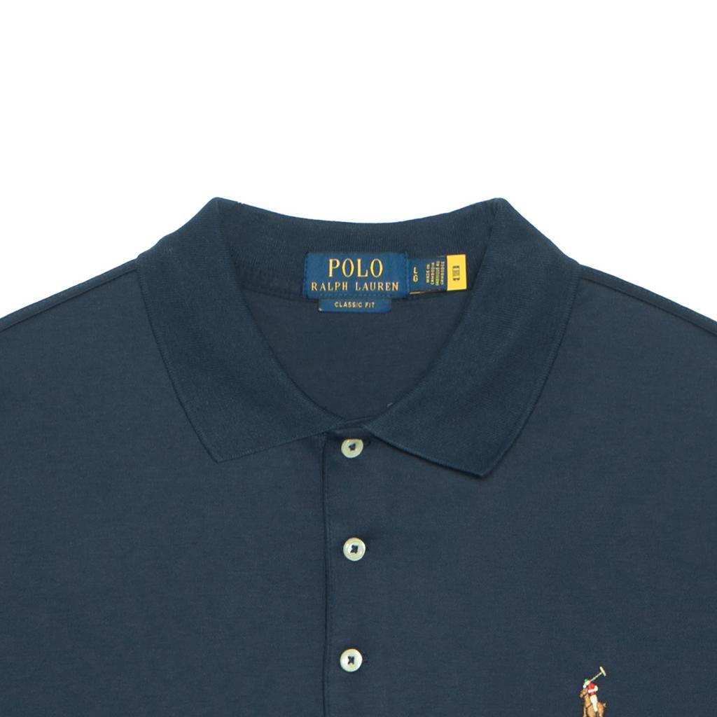 Polo Ralph Lauren Solid Color Logo Embroidered Short Sleeve Polo Shirt Men Tops Navy-Blue 710870645-002