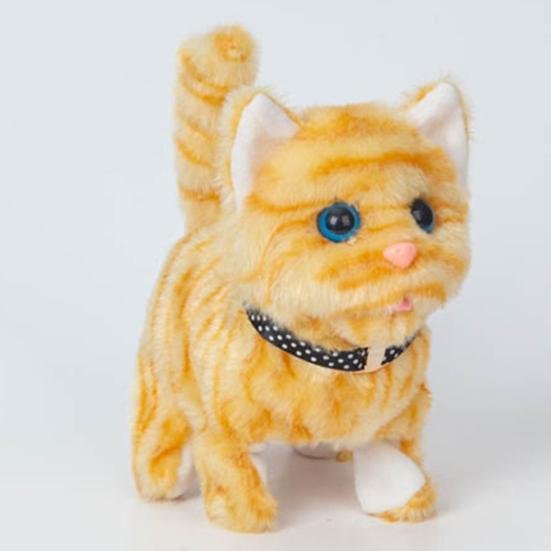 Электрический плюшевый кот, имитирующий мяуканье, ходьбу, виляние хвостом, милый котенок, плюшевый компаньон, успокаивающая игрушка