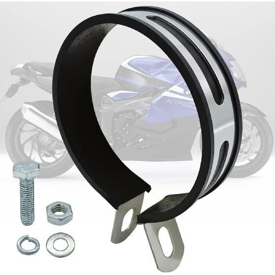 Universal Motorcycle Exhaust Clip Clamp Muffler Pipe Hanger Bracket | Half Round, Suitable for Most Motorcycles