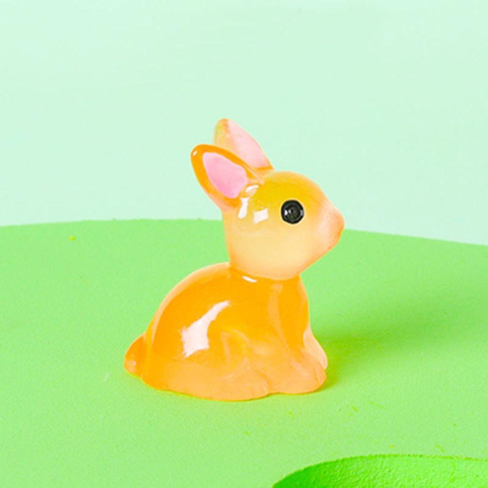 Садовые светящиеся кролики, новые миниатюрные фигурки, микроландшафт, мини-кролики, украшения