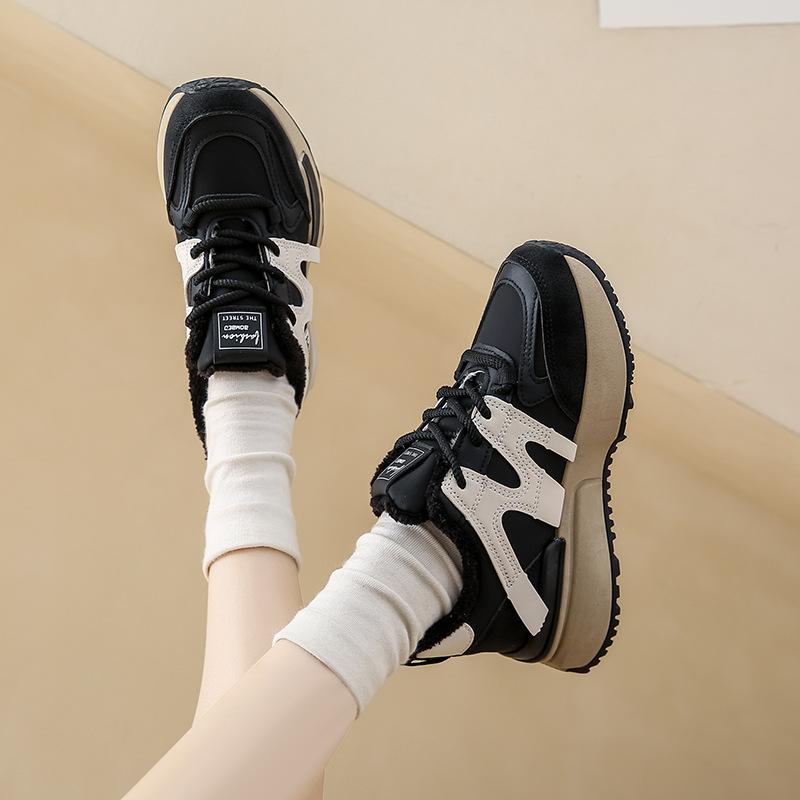 2025 зимняя новинка корейской версии бархатные туфли Форрест Гамп женские студенческие теплые туфли для папы повседневная уличная спортивная обувь