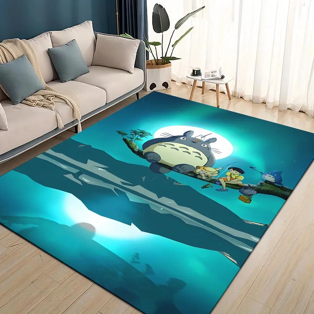 3D T-Totoros Cartoon Area Rug Large,Carpet Rug for Living Room Bedroom Sofa Doormat Decoration,kid Play Non-slip Floor Mat