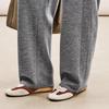 LESS Women's 100% Wool Straight-Leg Casual Trousers