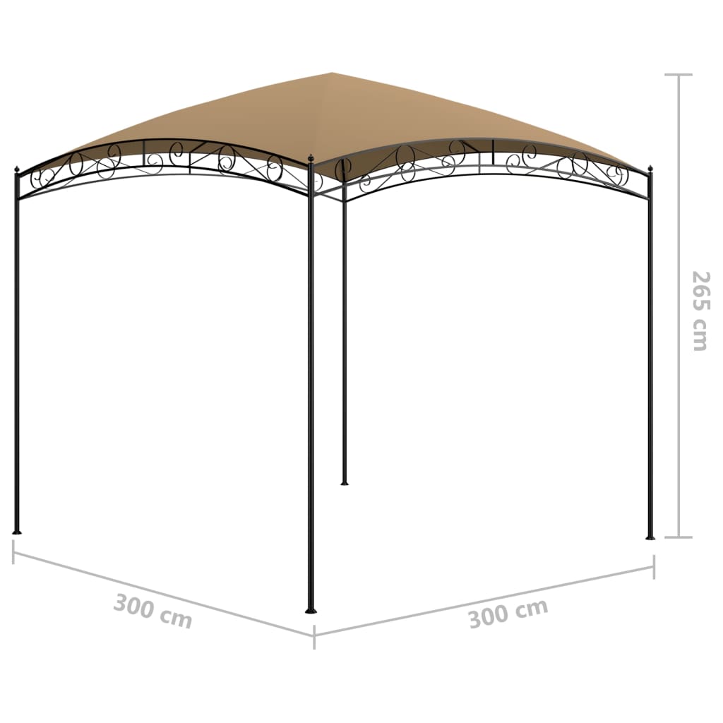 Pavilion 3x3x2.65 m Taupe 180 g m²