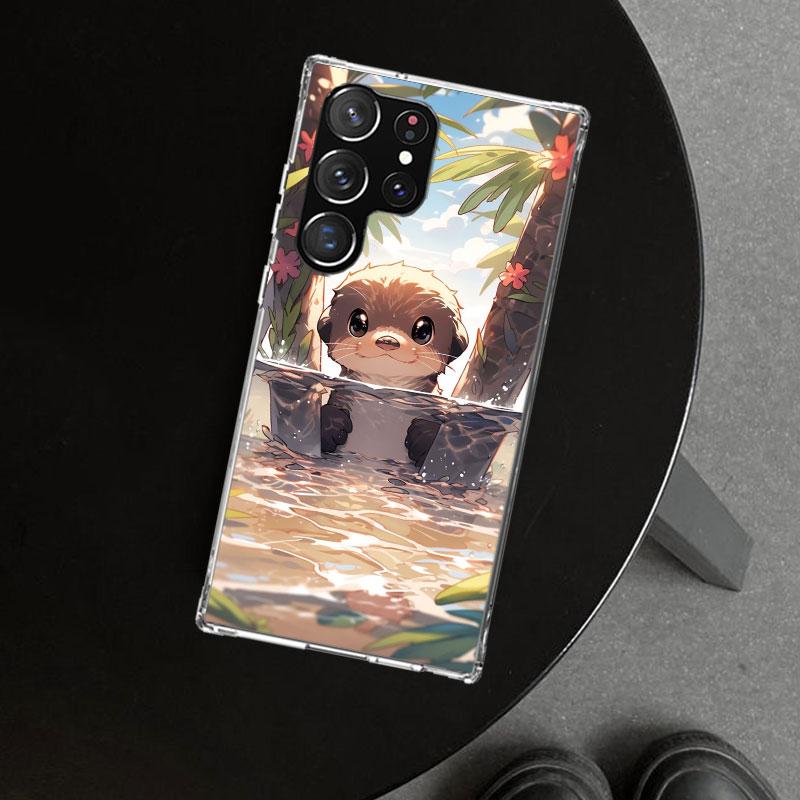 Животное Выдра Милый Мультяшный Чехол для Телефона для Samsung Galaxy S26 S25 Edge S24 S23 Ultra S22 Plus S21 FE S20 + Арт Индивидуальный Fu