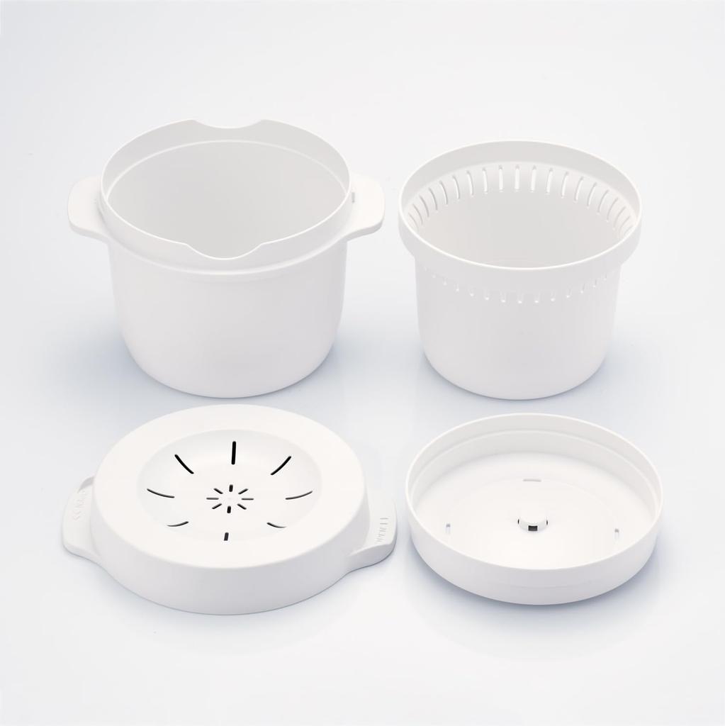 Skater Rice Steam Recipe Made in Maker, 1-cup capacity, Microwave-safe, Revolution, included, Japan, White, MWMR1N-A