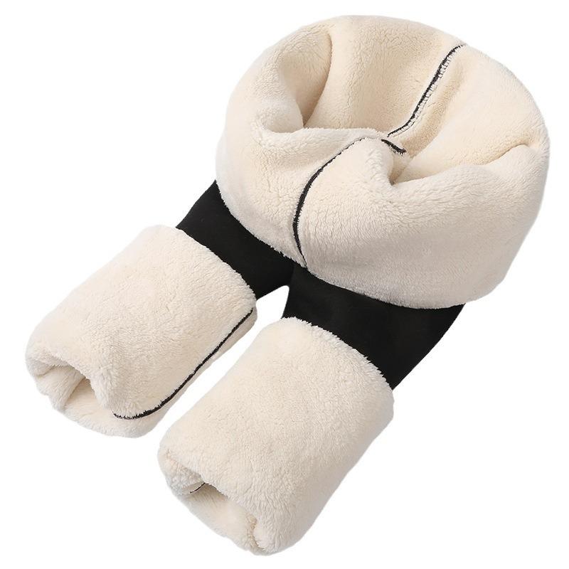 Женские зимние брюки из хлопка с шерстью ягненка, верхняя одежда, флисовые утепленные леггинсы с высокой посадкой, очень толстые хлопковые брюки большого размера, термобрюки