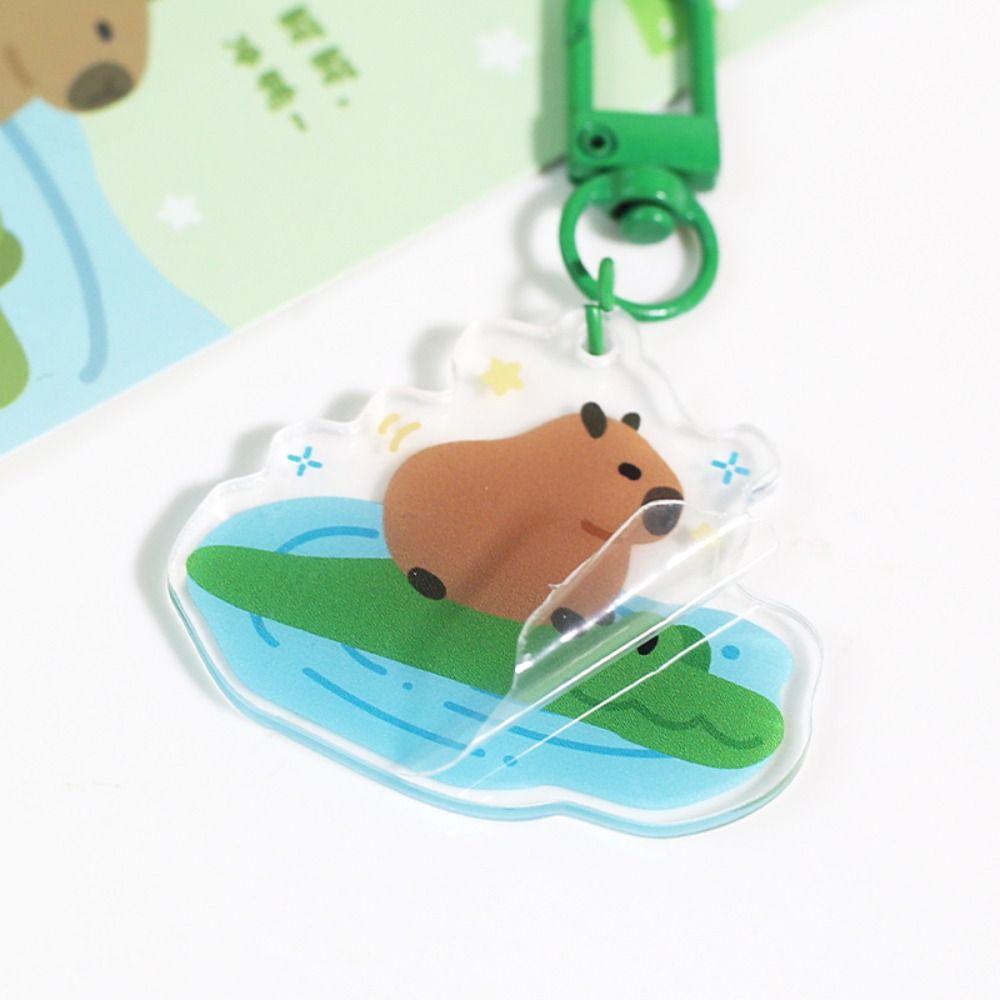 Capybara Capybara Keychain Acrylic Kapibara Pendant Cartoon Capibara Bag Hanging  Hanging Accessory