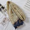 Japanese Cotton Linen Floral Color Block Scarf & Shawl - Spring/Summer