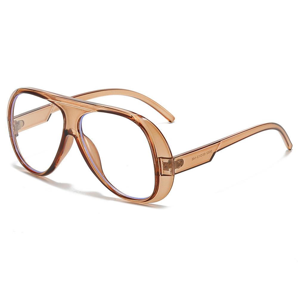 Autumn new large frame male and female pilot style flat mirror, beautiful fashion simple glasses frame