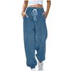 Women's Solid Colour Elastic Drawstring Waist Corduroy Drawstring Casual Side Pocket Trousers