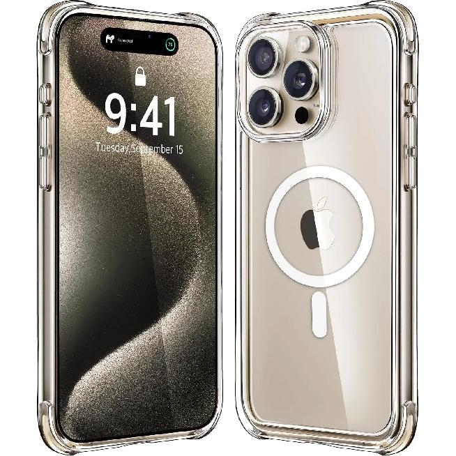 Прозрачный Магнитный Чехол Для iPhone 17 16 Pro Max 15 14 Plus Беспроводная Зарядка Крышка 13 12 Mini 17 Air Magsafe Защитный Чехол