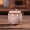 Portable Crackle Glaze White Ceramic Tea Canister