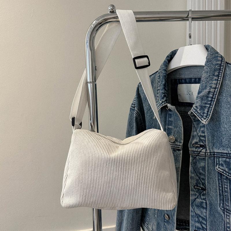 Сплошная вельветовая сумка через плечо, универсальная сумка на молнии, универсальная сумка через плечо для ручной клади