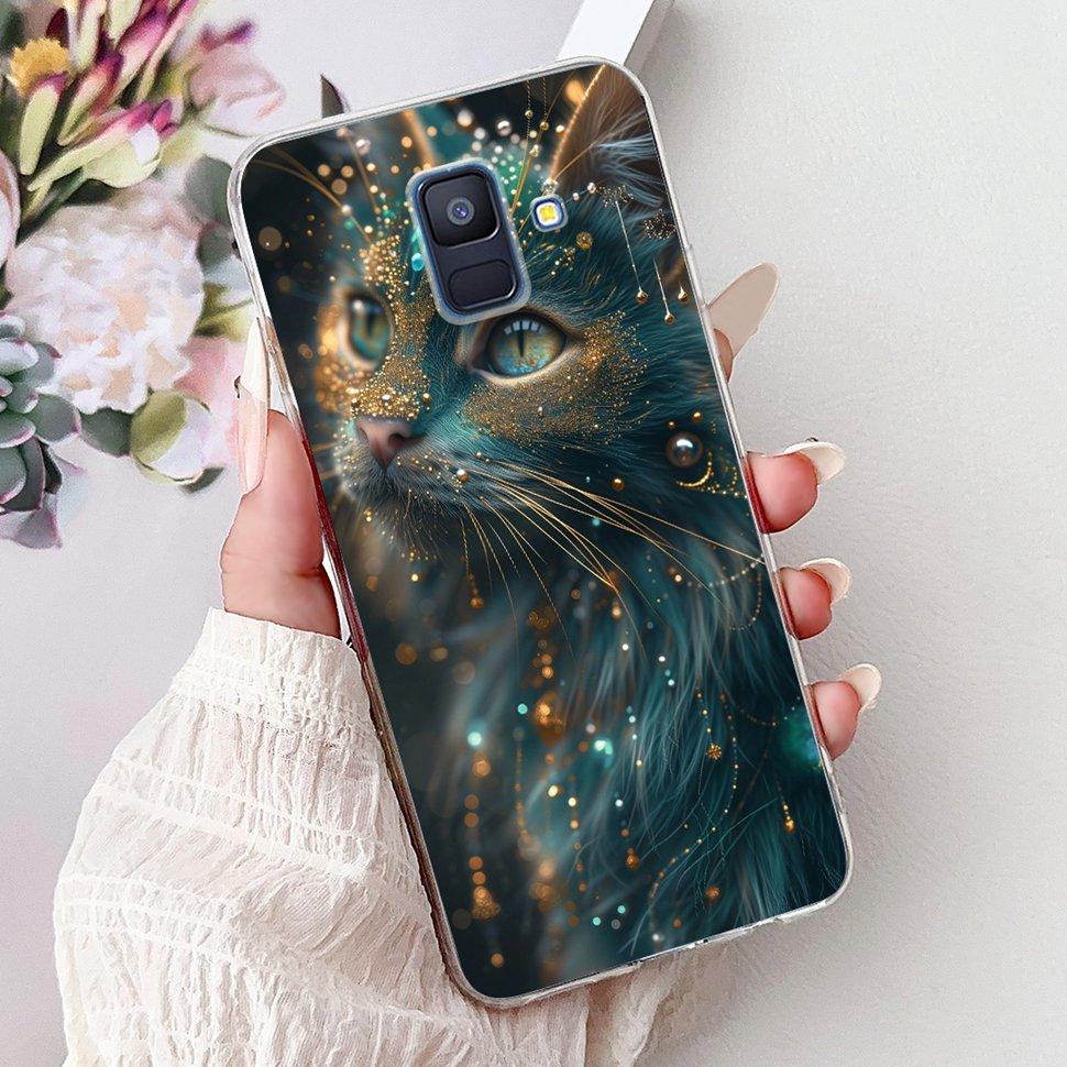 Чехол для Samsung Galaxy A6 2018 Роскошный Расписной Чехол Мягкий Силиконовый Чехол для Телефона Для Samsung A 6 A6 GalaxyA6 2018 Задняя Крышка Coque