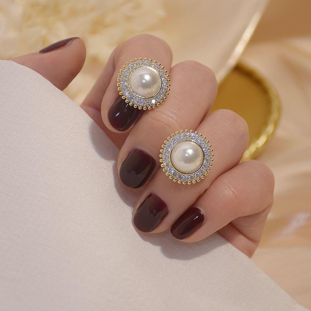 Трендовые серьги 2023 года из серебра с кристаллами и жемчугом высокого класса: Изысканное, Легкая Роскошь Заявление для Женщин