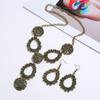 Water Chic Geometric Drop Necklace Set With Alloy Pendant And Chain Spring For