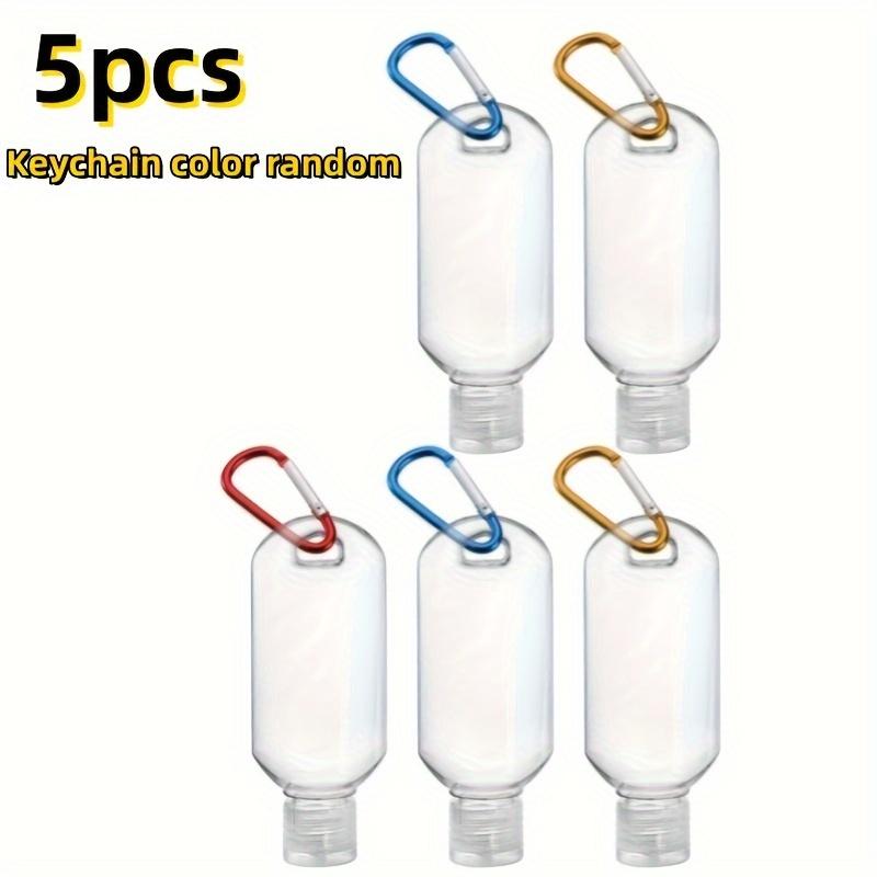 5pcs Leak-Proof Travel Squeeze Bottles with Keychains - 30ml Refillable, Portable Containers for Hand Sanitizer Toiletries
