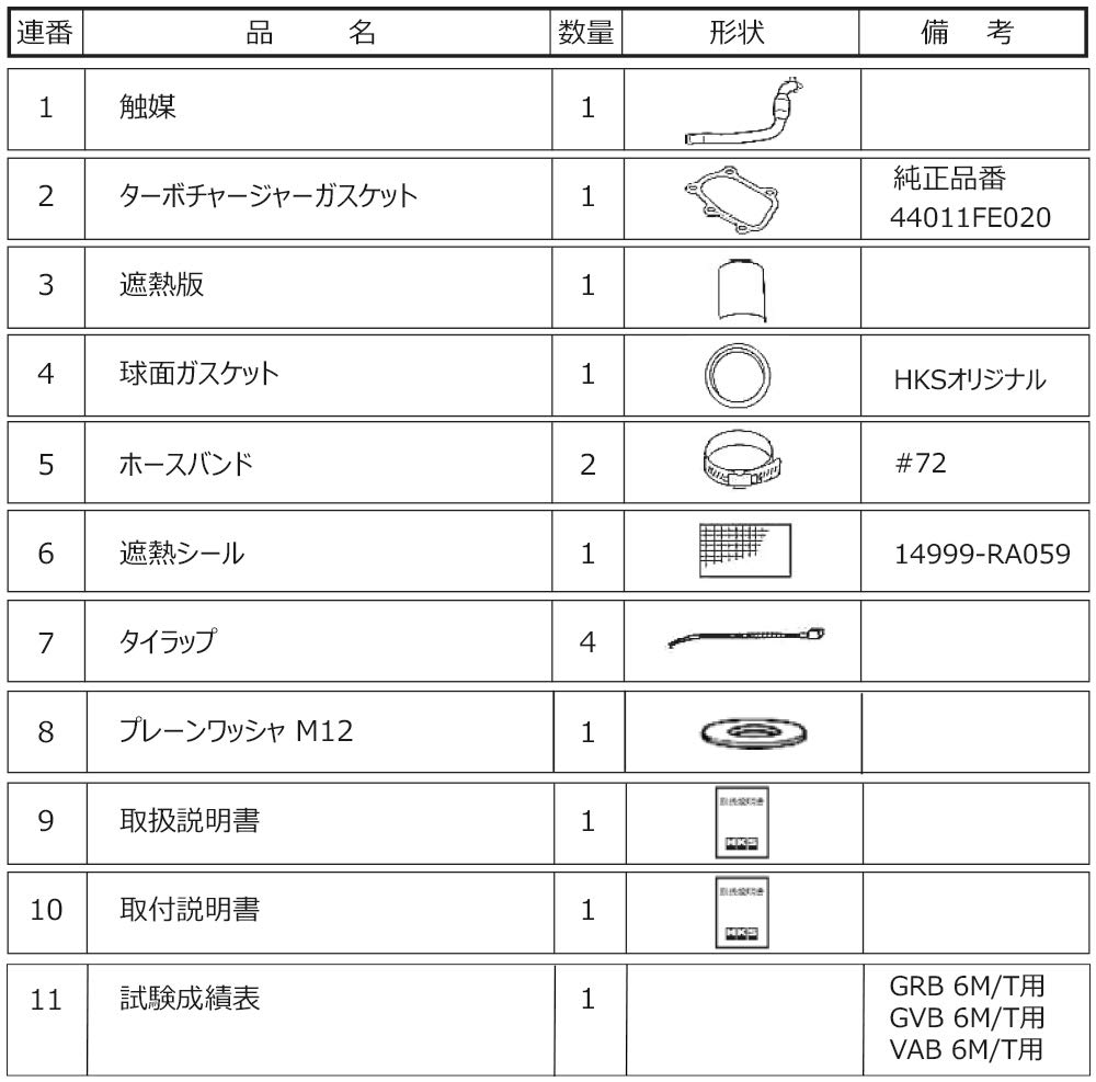 Детали выхлопной системы HKS Металлический катализатор Impreza EJ207 EJ207 Для передней трубы Интегрированный CBA-GVB 10/07- CBA-GRB 07/10- 6MT, 33005-AF014