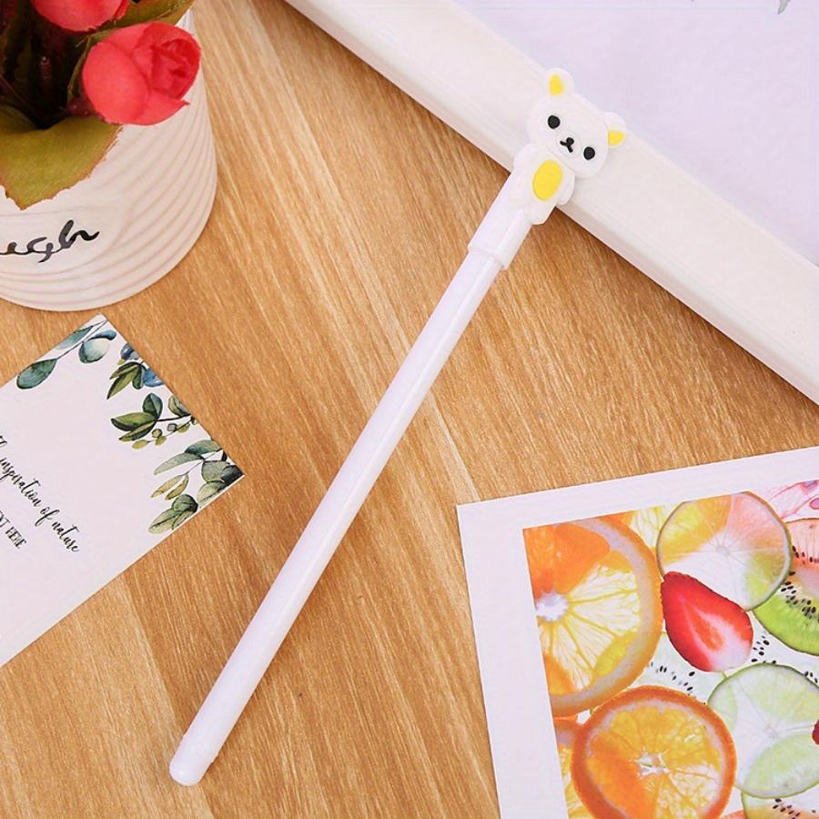 Back To School Season 10pcs 0.5mm Creative Patch Silicone Bear Gel Pen Cartoon Animal Shape Water Pen Cute Learning Stationery Office Signature Pen