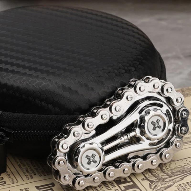 Радуга EDC Gear Chain Fingertip Gyroscope Toys Metal Sprocket Flywheel Fidget Spinner для взрослых и детей Антистрессовый ролик