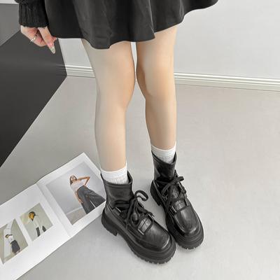 Женские ботинки Мартин на толстой подошве 2025 новые осень-зима британский стиль ретро короткие ботинки универсальные толстый каблук увеличивающие рост и стройнящие ботинки-локомотивы