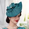 Bowknot Decor Elegant Fascinator Hat with Hair Hoop Sweet Noble Decorative Anti-fall Retro Imitation Flax