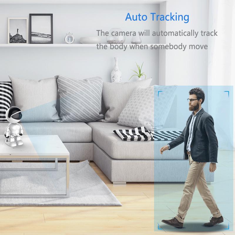 2MP Робот PTZ Wi-Fi IP-камера Внутренние камеры видеонаблюдения с Wi-Fi Умный дом AI Обнаружение человека Беспроводная камера видеонаблюдения