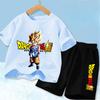 2026 Anime Cool Goku Dragon Ball Z Boys CosPlay Short Sleeve Shorts with Pocket Beach Pants Breathable T-shirt Kids Suit