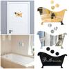 Decals Home Decoration Bathroom Door Plate Mirror Surface Washroom Entrance Sign Wall Sticker