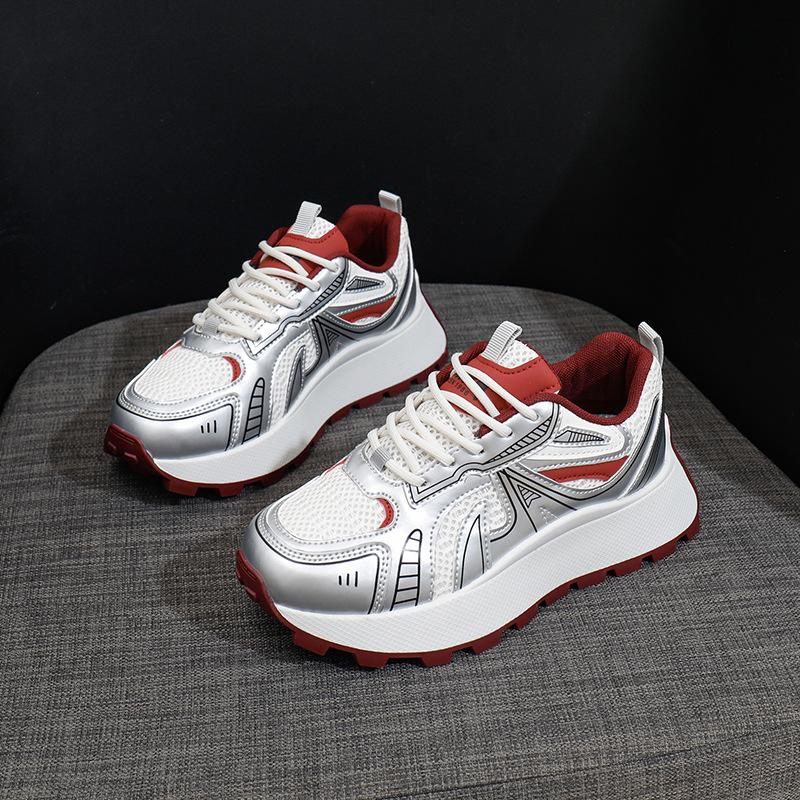 Ins Korean Version of the New Dad Shoes for Women 2025 Spring Student Running Sports Thick-soled Heightening Casual Shoes AM1090
