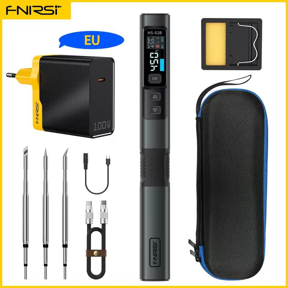 Умный электрический паяльник FNIRSI HS-02 100 Вт: Портативная паяльная станция с постоянной температурой для домашнего ремонта и сварки