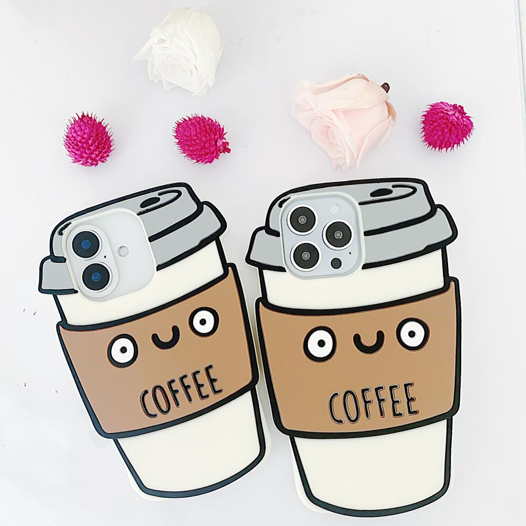 Силиконовый чехол для телефона с изображением кофейной чашки, защитный чехол для iPhone 13/14/15/16 Pro Max