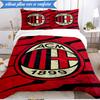 3PCS Milan Football club Printed Soft Bedding Set,Including 1pc Duvet Cover And 2pcs Pillowcases Perfect for Bedroom, Dormitory, Fan gift