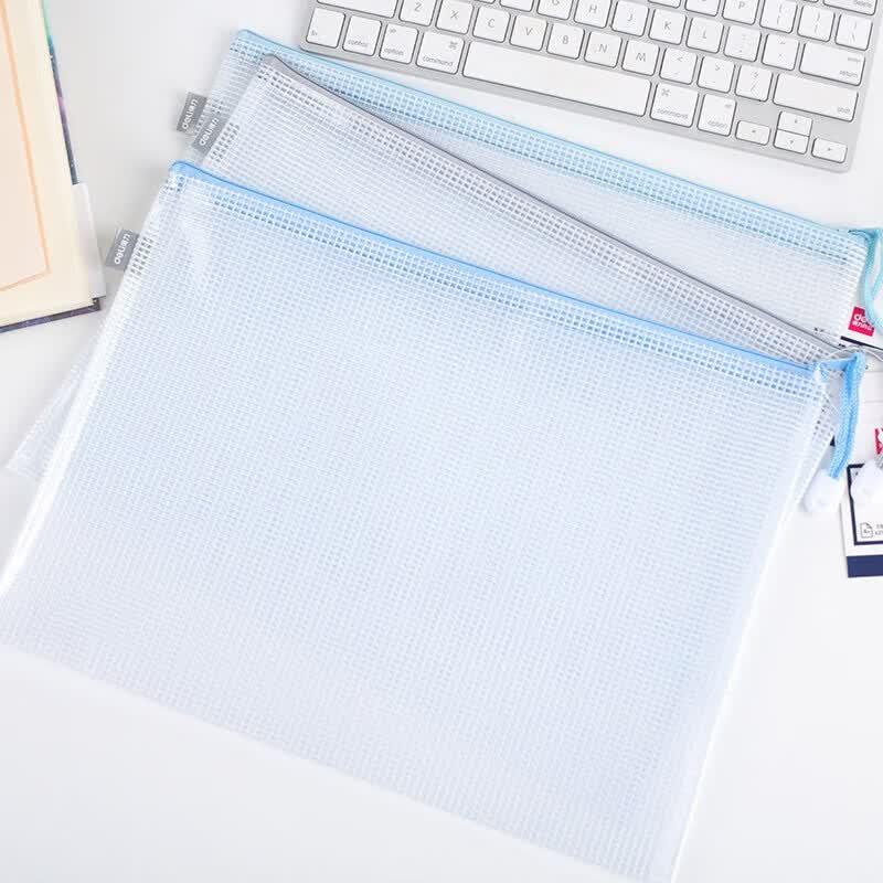 Deli A4 Transparent Zipper File Bags (20-Pack)