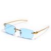 Ruiao Rimless Sunglasses UV400 Fashion Square Metal Glasses for Men Women Designer Man's Brand Sun Glasses Shades for Outdoor