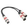 XLR Splitter Cable 11.8 Inch 22AWG OFC 1 XLR Female To 2 XLR Male Cable Microphone Adapter Cord for
