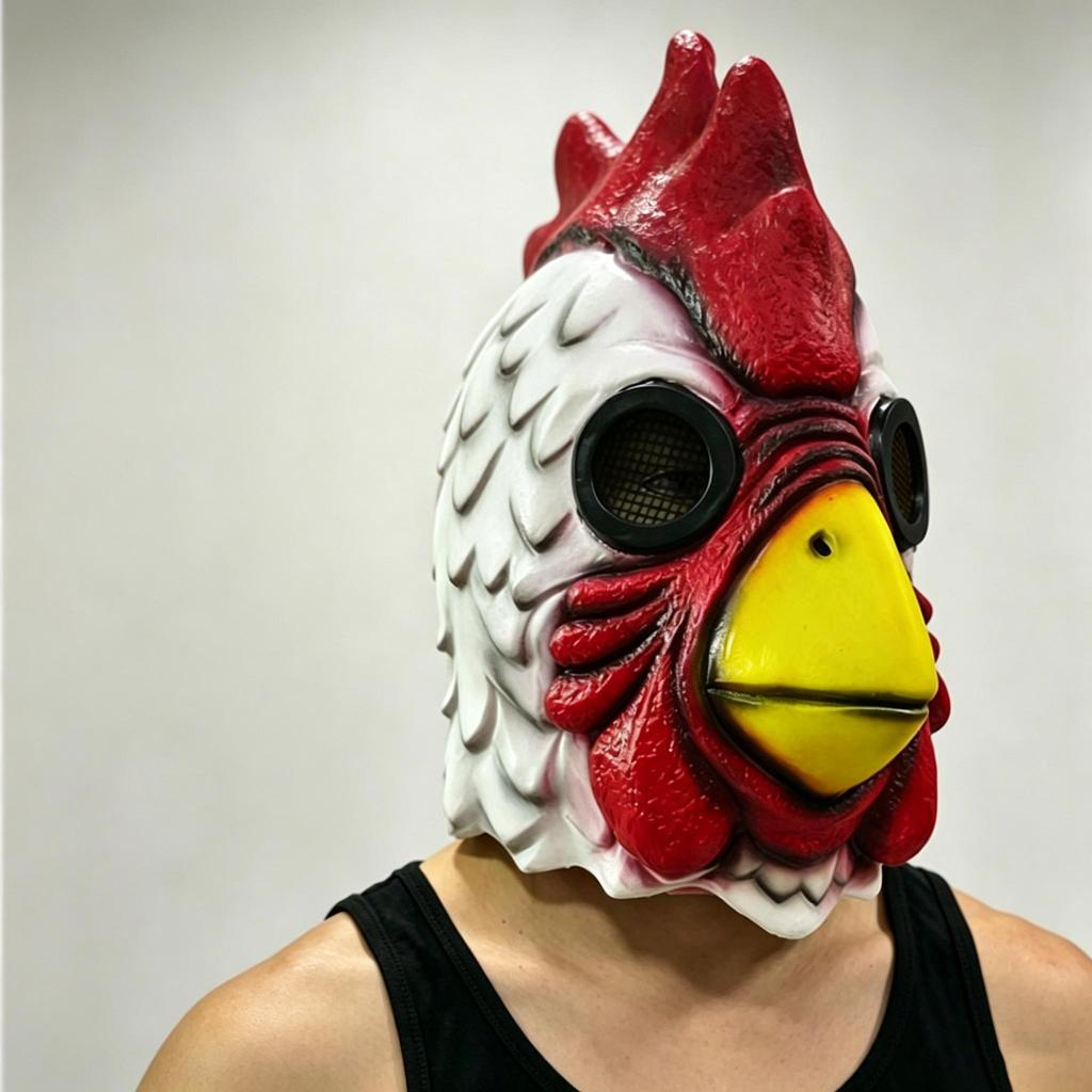 Funny rooster latex animal headgear, party mask