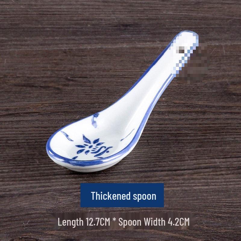 Винтажная керамическая сине-белая цветочная ваза с бамбуком - Посуда в деревенском стиле, идеально подходит для риса и лапши