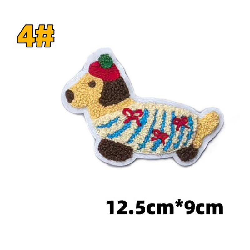 1 Piece Cute Dachshund Embroideried Dog Patches For Girls Bag Diy Small Glue Sticker For Kids Clothes Hairclip Designer