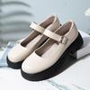 Women's Black Leather Work Shoes, Comfortable Soft Sole for Long Standing, Ideal for Spring and Autumn, Suitable for Middle-Aged and Elderly.