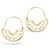 [Q6834] - Gold Plated 'Cleapatra' Hoop Earrings - Pattern 25x14 Mm