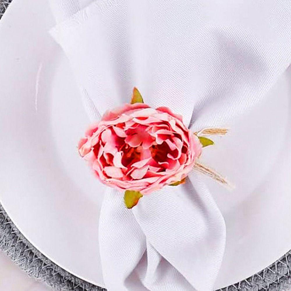 Romance Flower Napkin Holder Plastic Artificial Plant Napkin Holder For Wedding Mother's Day Party