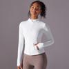 New Double-sided Nylon Brushed Sports Zipper Stand Up Collar Yoga Jacket, Sports Running Fitness Long Sleeved Top For Women