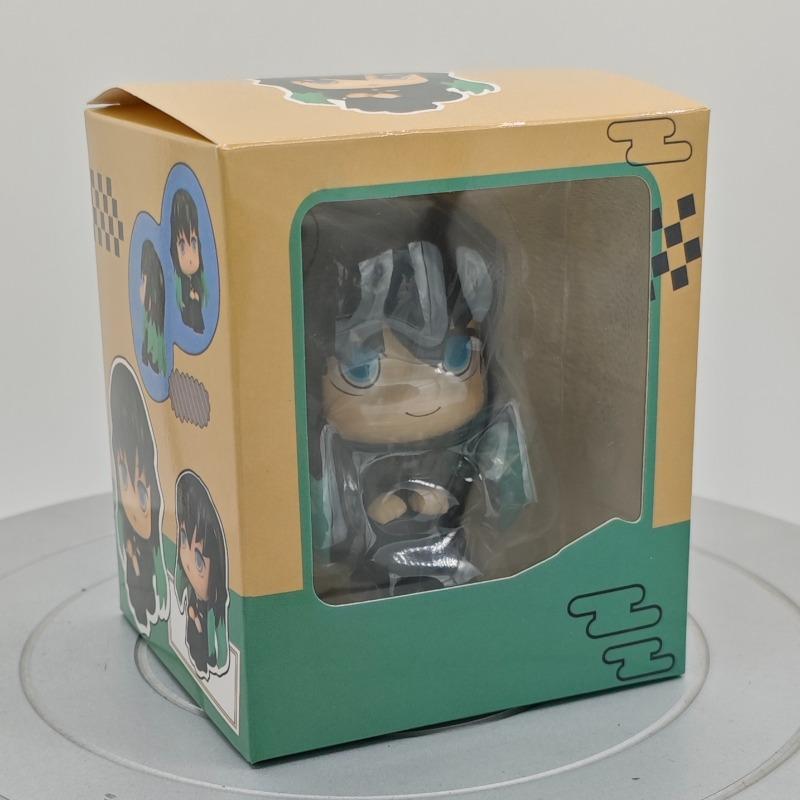 Inosuke Tanjiro Shinobu Giyu Zenitsu Muichiro Chibi Sitting Figure Demon Slayer Kimetsu No Yaiba PVC Anime Model Cute Toys Gifts