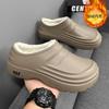 EVA Solid Slippers Men's Women's  Chef Shoes Comfortable Non-slip Work Shoes Waterproof Open-toed Shoes Plus Velvet