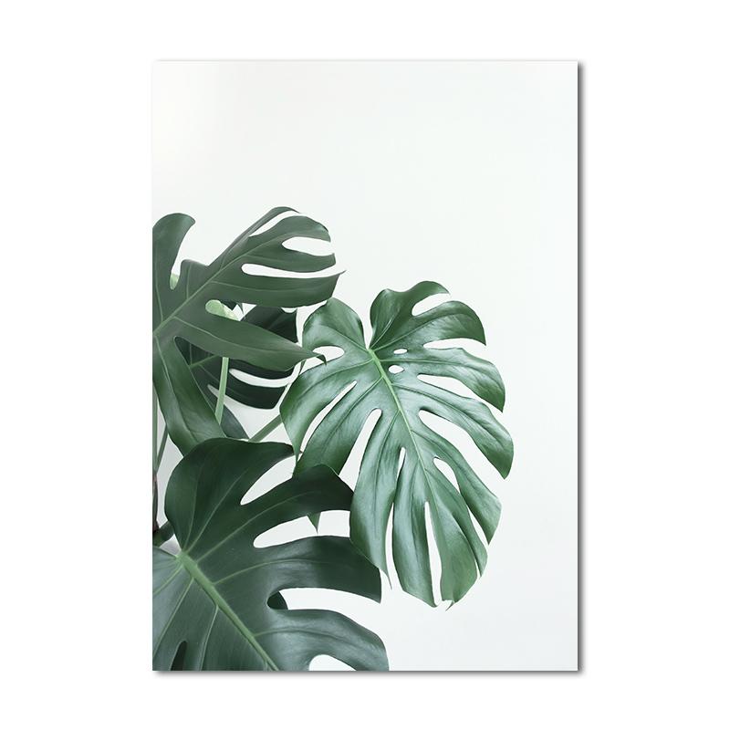Скандинавские тропические растения, цветы, скандинавский постер, настенный художественный принт, зеленые листья, холст, картина для украшения гостиной, картина