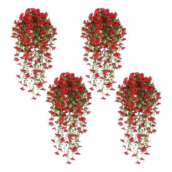 1/4 шт. Подвесной искусственный цветок фиалки, Устойчивый к УФ-лучам, Искусственный шелковый цветок