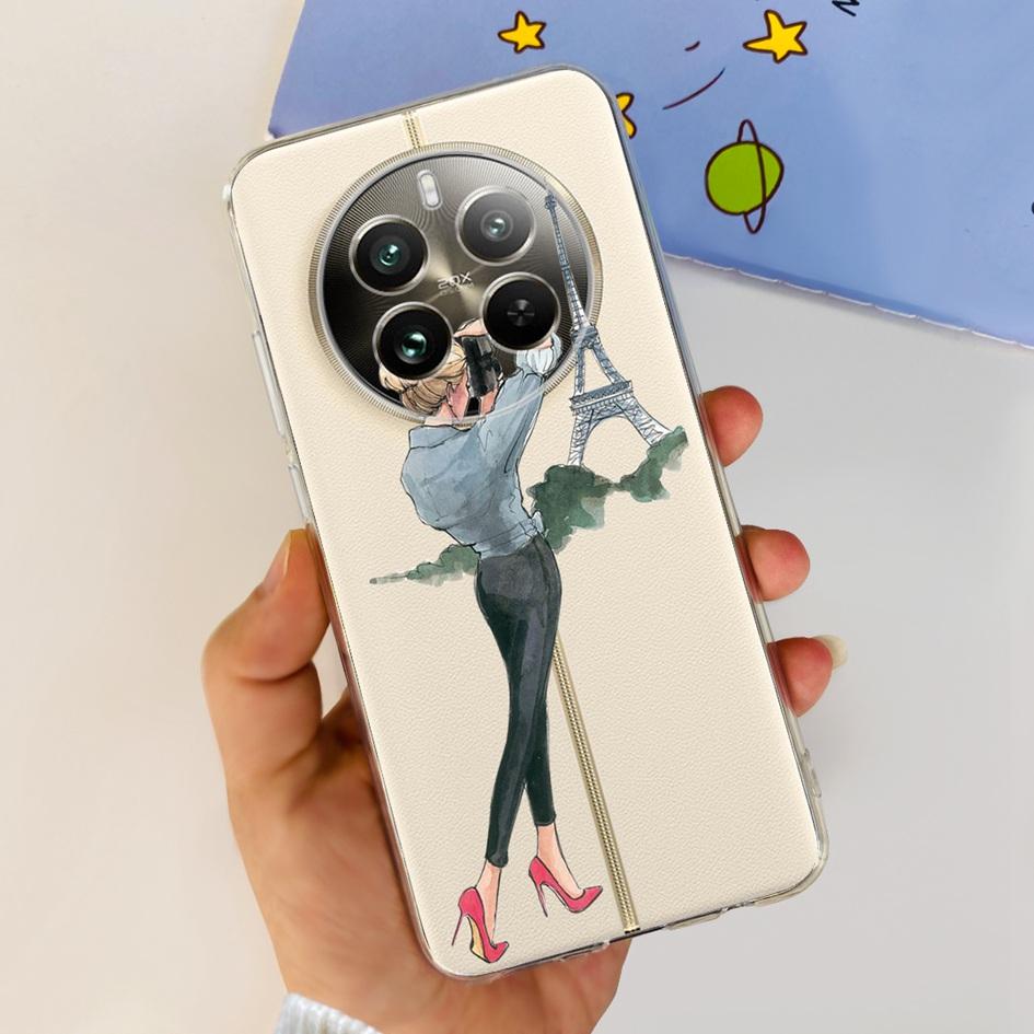 Чехол для Realme 12 Pro Plus Популярный Цветок Астронавт Мягкий Прозрачный Силиконовый Чехол для Телефона на Realme 12 Pro 5G 2024 Funda RMX3842 Чехол