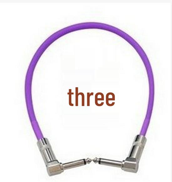 Guitar Effects Pedal Connection Cable, Metal Right-Angle Audio Cable, 6.35mm, 20-30CM